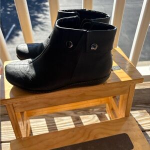 Soft Style Black Ankle Booties with Silver Accents